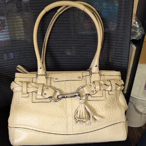 Elegant Vintage Cisch Cream Leather Handbag